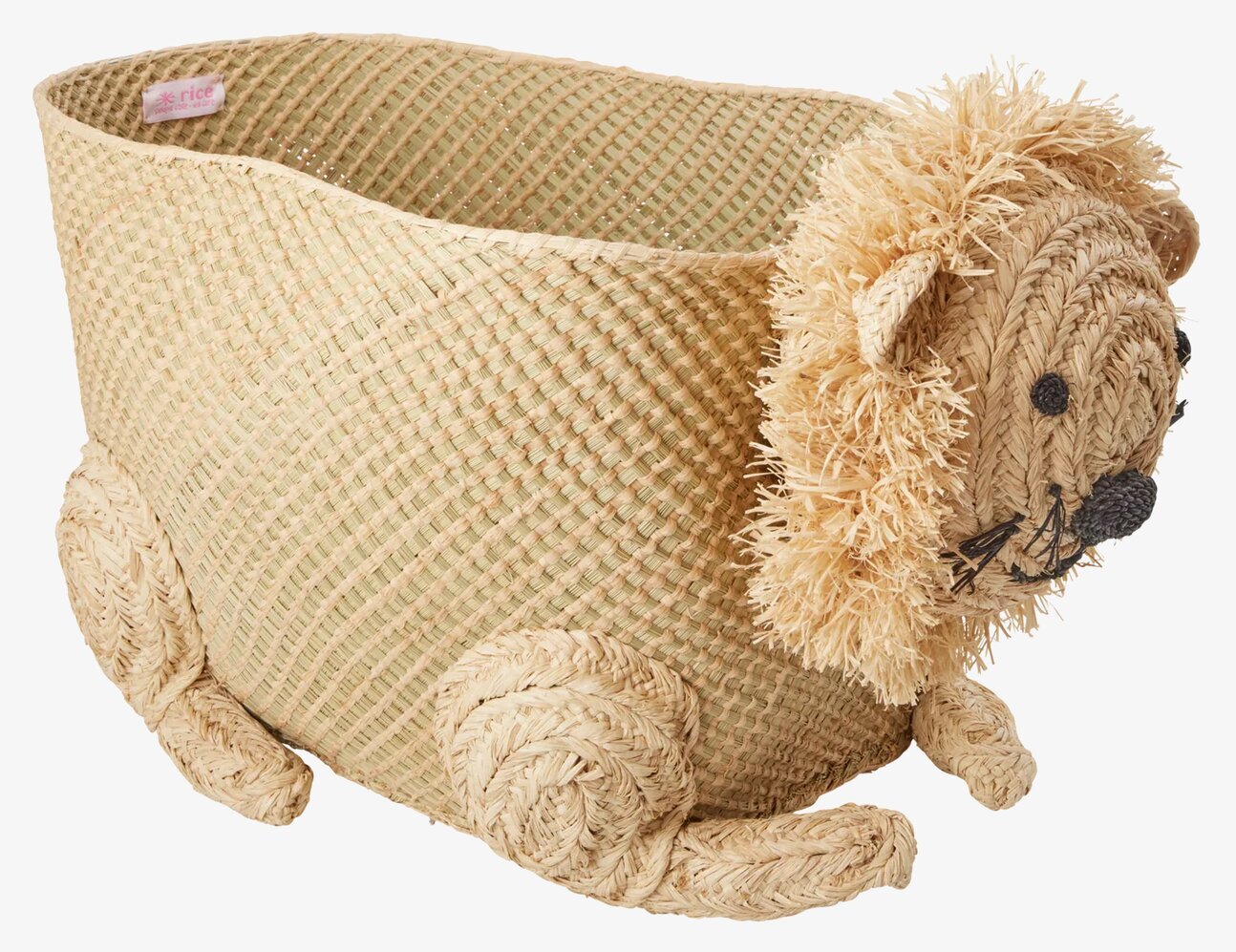 Förvaringskorg Raffia Lejon Stor från Rice, naturlig raffia