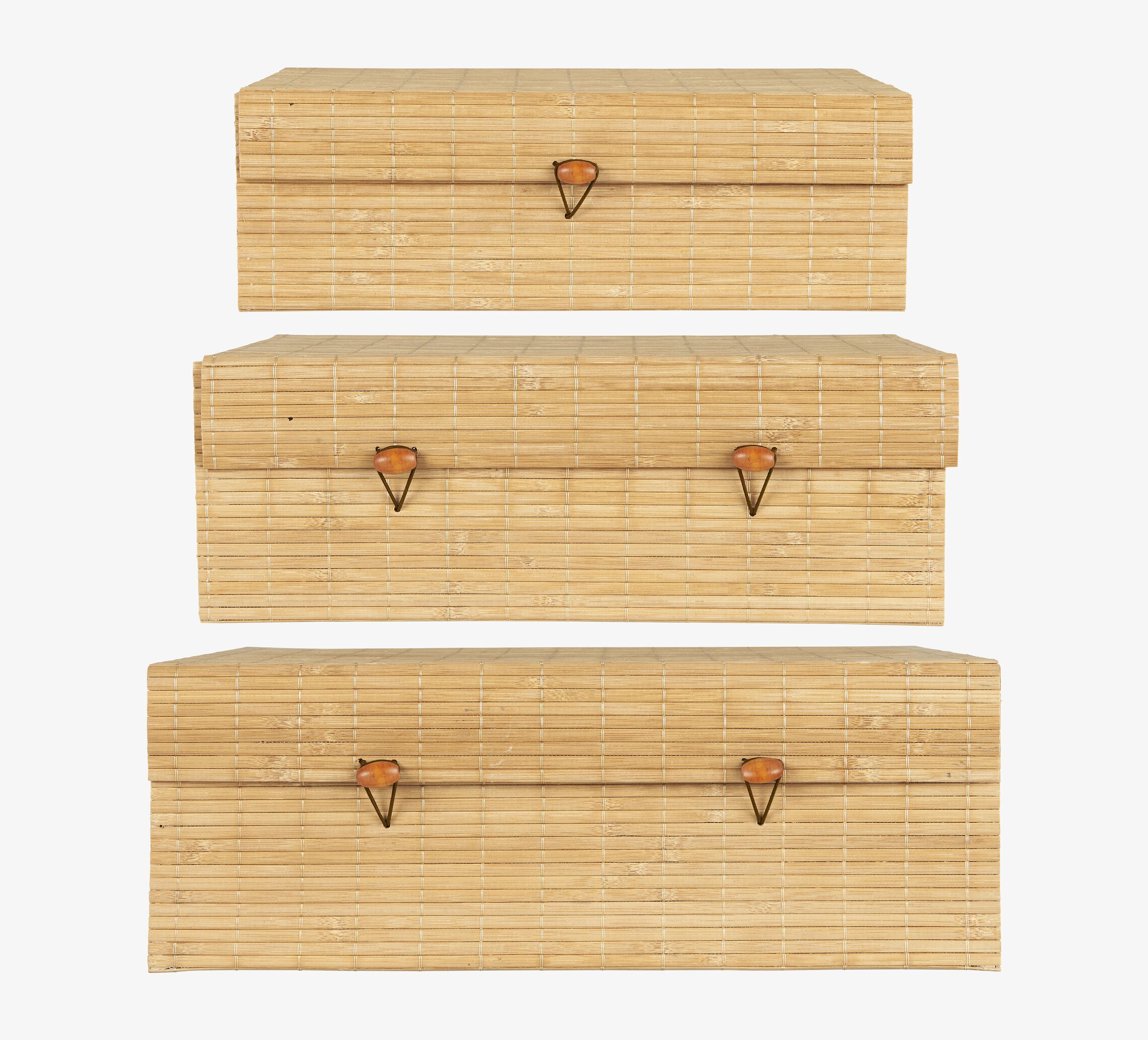 Förvaringslåda Bambu Set/3 Natur från IB Laursen, tre lådor