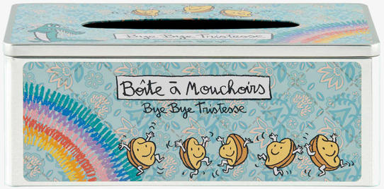 Plåtburk Servetthållare från Derriére la porte med blommönster