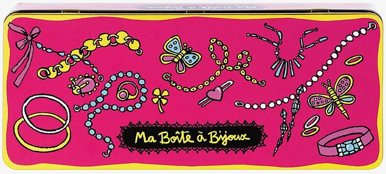 Plåtburk Bijouteri från Derriére la porte med färgglad design