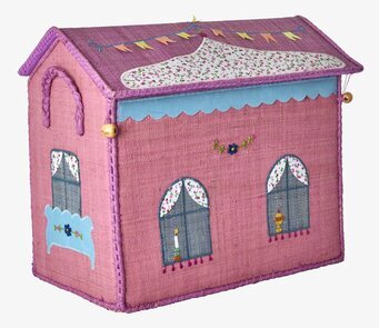 Bild av en lekfull förvaringsburk formad som hus