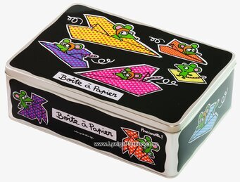 Plåtburk Papper svart från Derriére la porte med möss