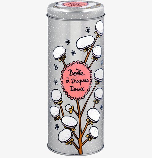 Plåtburk Bomullspads Zink från Derriére la porte i zinkfinish