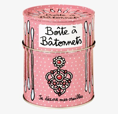 Plåtburk Bomullspinnar Rosa från Derriére la porte