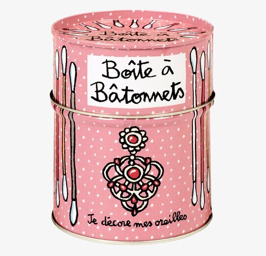 Plåtburk Bomullspinnar Rosa från Derriére la porte