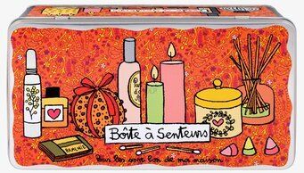 Plåtburk Doftljus från Derriére la porte med paisleymönster