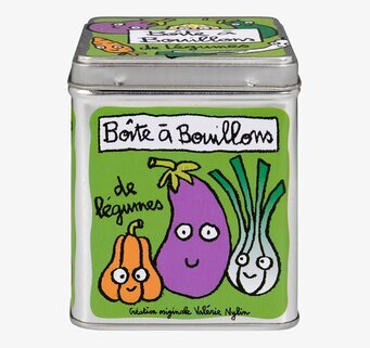 Plåtburk Buljong Grön från Derriére la porte med grönsaker