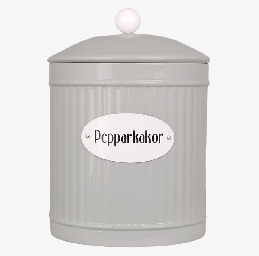 Plåtburk Hugo Pepparkakor Beige från Strömshaga i plåt