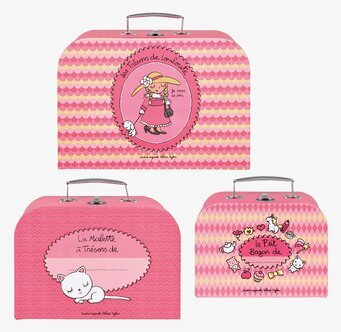 Bild av rosa plåtväskor i tre-pack med fantasimotiv