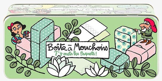 Plåtburk Näsdukar från Derriére la porte med lekfull design