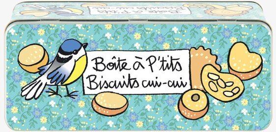 Plåtburk Kex & Knäcke från Derriére la porte med fågelmotiv