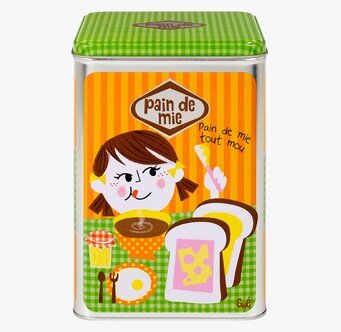 Plåtburk Vitt Bröd från Derriére la porte med retro design