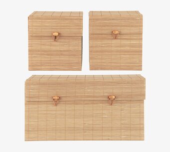 Foto: Förvaringslådor i bambu med stilren design