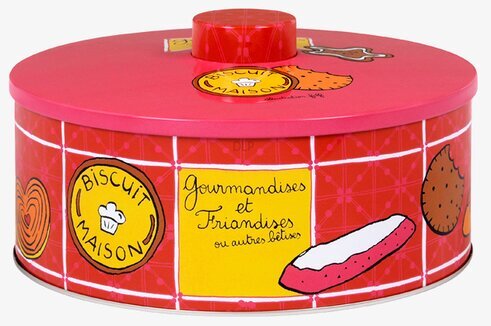 Plåtburk Kakor Röd/ Rosa från Derrière la porte i kök