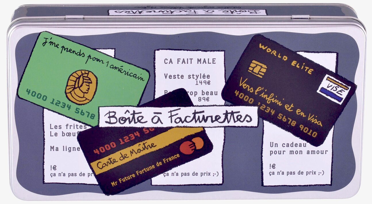 Plåtburk Kvitton grå från Derriére la porte, rektangulär