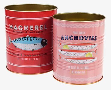 Plåtburk/Plåtkruka Fish från Bromma Kortförlag med fisktema