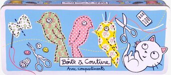 Plåtburk Sysaker Blå från Derriére la porte med fågelmotiv