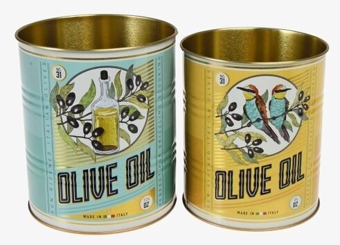 Plåtburk/Plåtkruka Olive Oil från Bromma Kortförlag