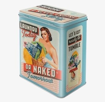 Plåtburk Tvättmedel #3 från Bromma Kortförlag i retrodesign