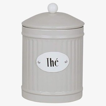 Plåtburk Hugo Thé Beige från Strömshaga i beige plåt