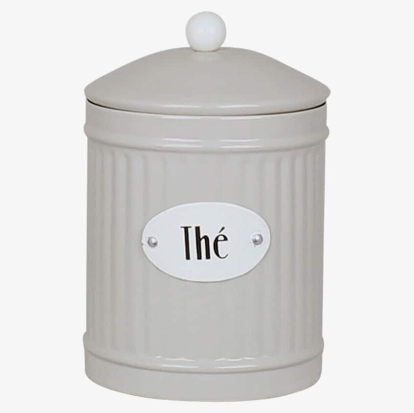 Plåtburk Hugo Thé Beige från Strömshaga i beige plåt