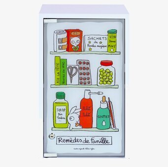 Bild av stilrent vitt medicinskåp med kreativ design