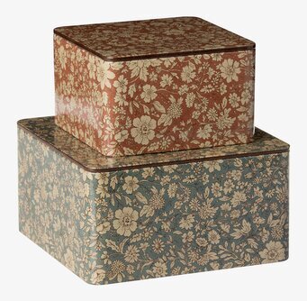 Plåtburk Set/2 Blossom från Maileg med blommönster