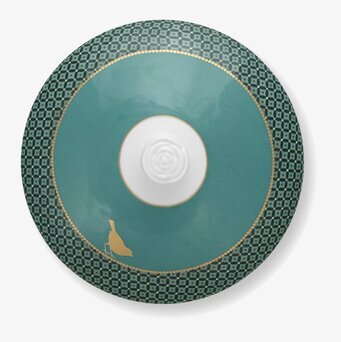 Bild av grönt lock med elegant mönster och detaljer