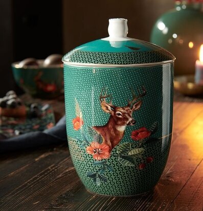 Bild av elegant porslinsburk i harmonisk inramning