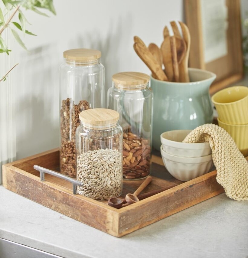 Glasburk Bambu Mellan från IB Laursen på träbricka i kök