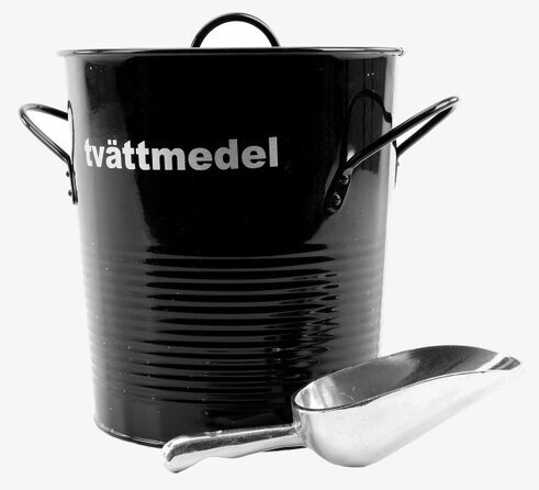 Plåtburk Tvättmedel Svart från Interstil med skopa