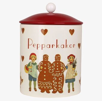 Plåtburk Aina Pepparkakor från Strömshaga med julmotiv