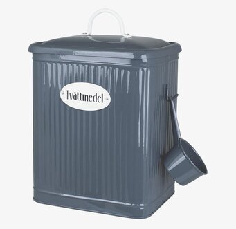 Plåtburk Hugo Tvättmedel Blå från Strömshaga i metall