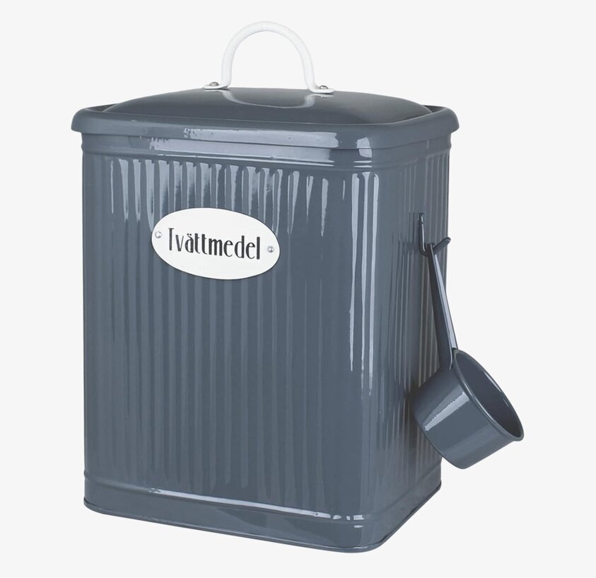 Plåtburk Hugo Tvättmedel Blå från Strömshaga i metall