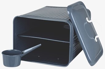 Plåtburk Hugo Tvättmedel Blå från Strömshaga, liggande