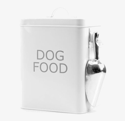 Plåtburk Hundmat Vit från Interstil med skopa och lock