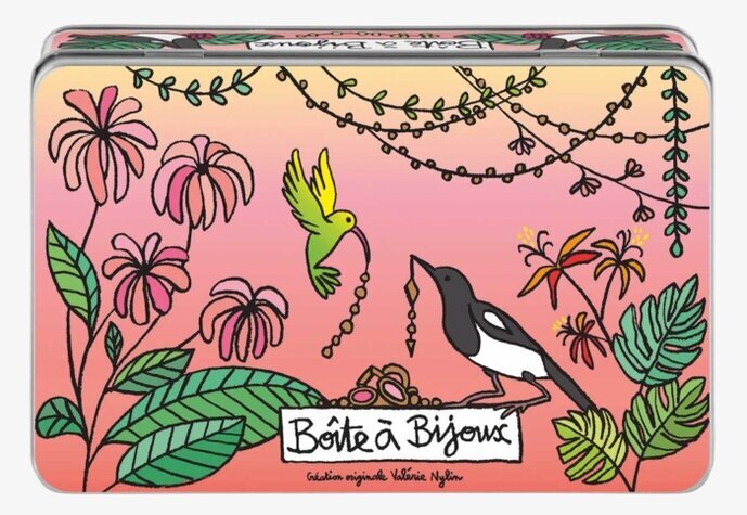 Plåtburk Bijouterier från Derriére la porte med naturmotiv