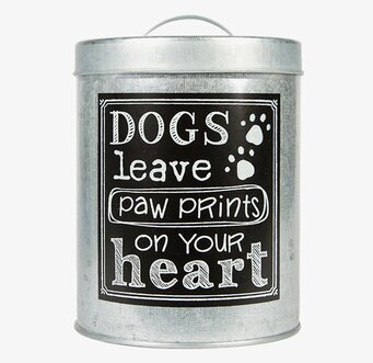 Plåtburk Dogs Paw Print från Sass & Belle, vit bakgrund