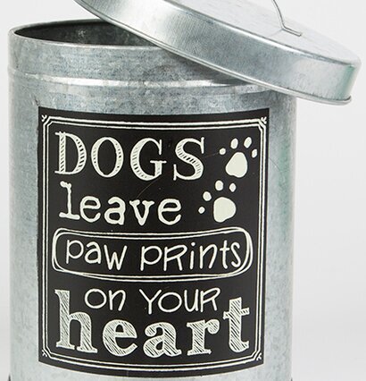 Plåtburk Dogs Paw Print från Sass & Belle, silverfärgad