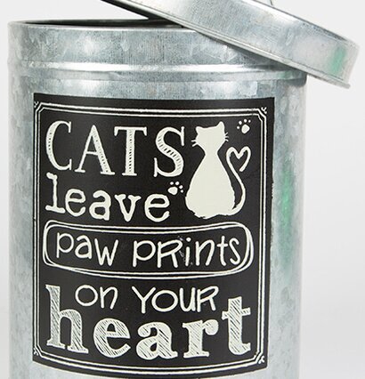 Plåtburk Cat Paw Print från Sass & Belle med kattmotiv
