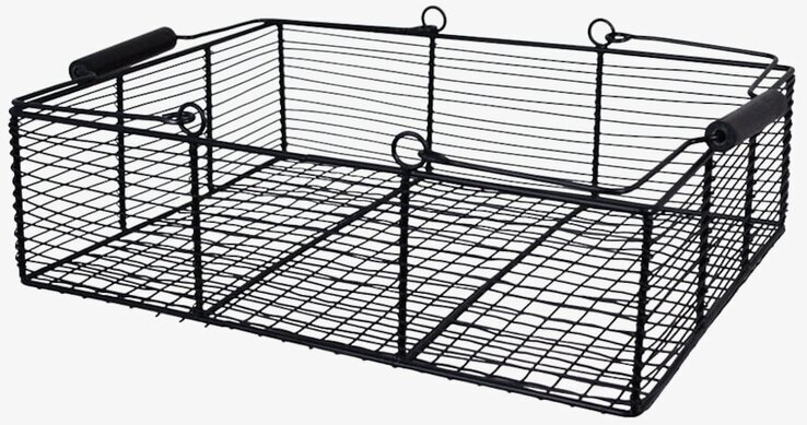 Foto av stilren och funktionell svart trådkorg