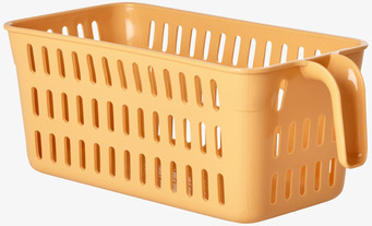 Bild av livfull orange plastbox för praktisk förvaring