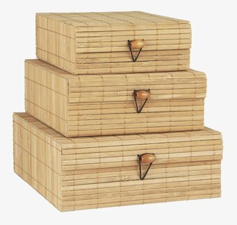 Bild av stilrena bambulådor med unik handtagsdesign