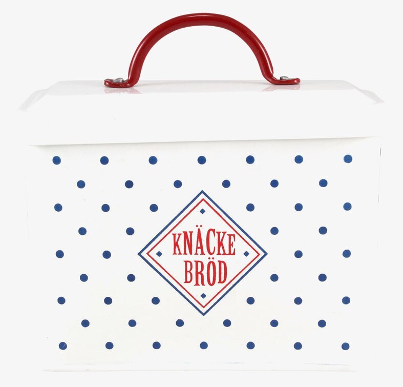 Plåtburk Melker Knäcke Liten från Strömshaga med prickar