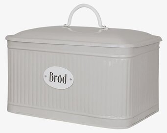 Plåtburk Bröd Beige från Strömshaga, beige och räfflad
