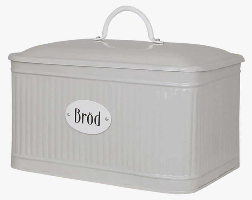 Plåtburk Bröd Beige från Strömshaga, beige och räfflad