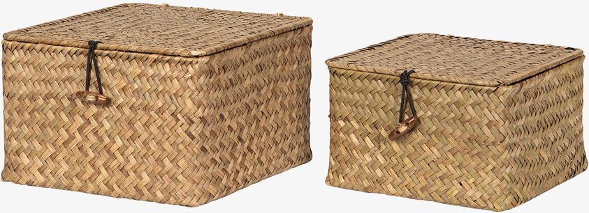 Korg med Lock Set/2 från A Lot Decoration, handvävda korgar