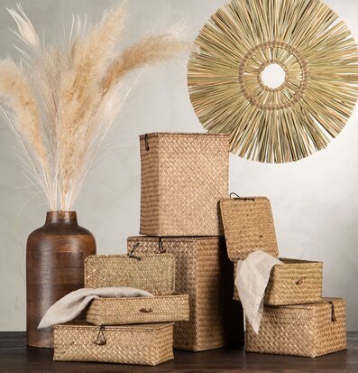 Bild av stilfulla förvaringskorgar i naturmaterial