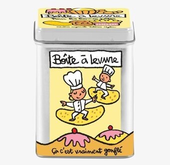 Plåtburk Jäst från Derriére la porte med glada kockfigurer