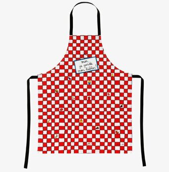 Bild av förkläde med rutmönster och lekfull design